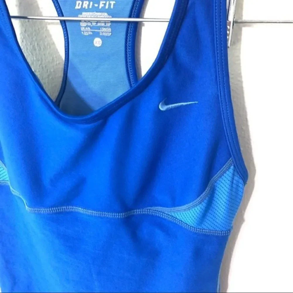 NIKE racerback tank top womens deep blue dri fit tank top xsmall